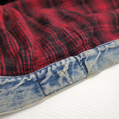 【現状渡し品】【メンズ】 Polo by Ralph Lauren ポロバイラルフローレン CHECK BLANKET LINER CORDUROY COLLAR DENIM JACKET コーデュロイ カラーデニムジャケット 146-260608-as-05-izu サイズ：XL カラー：インディゴ 万代Net店