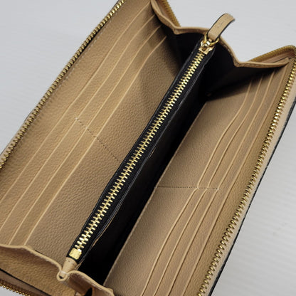 【中古品】【メンズ/レディース】 VERSACE ヴェルサーチ VIRTUS ROUND ZIP WALLET ヴィルトゥス ラウンドジップ ウォレット 長財布 181-260614-as-18-izu カラー：ベージュ 万代Net店