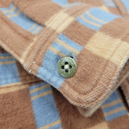 【中古品】【メンズ】 JOHN GLUCKOW ジョングラッコー LOT JG-22 THE HEATER ザ ヒーター HEAVY FLANNEL LS SHIRT ヘビー フランネル ロングスリーブ シャツ トップス 長袖 145-260717-cs-11-izu サイズ：不明 カラー：ブラウン 万代Net店