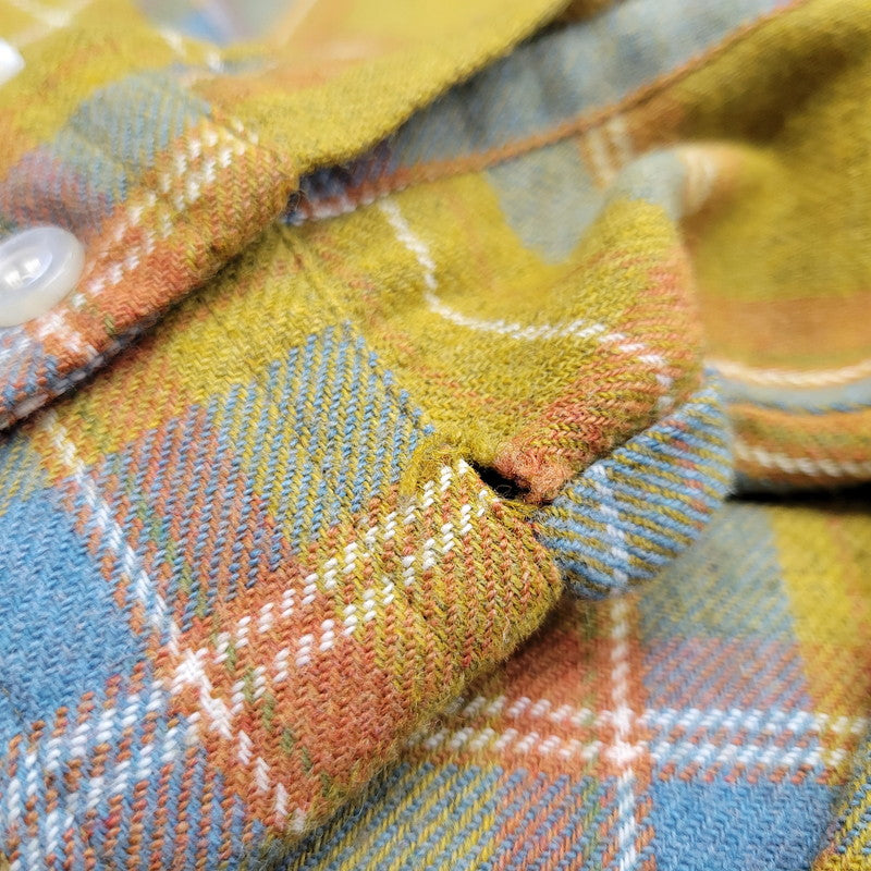 【中古品】【メンズ】 DONEGAL ドネガル REVER-PRESS ACRYLIC WOOL CHECK L/S SHIRT アクリルウール チェック ロングスリーブ シャツ 長袖 146-260723-as-09-izu サイズ：L カラー：マスタード系 万代Net店