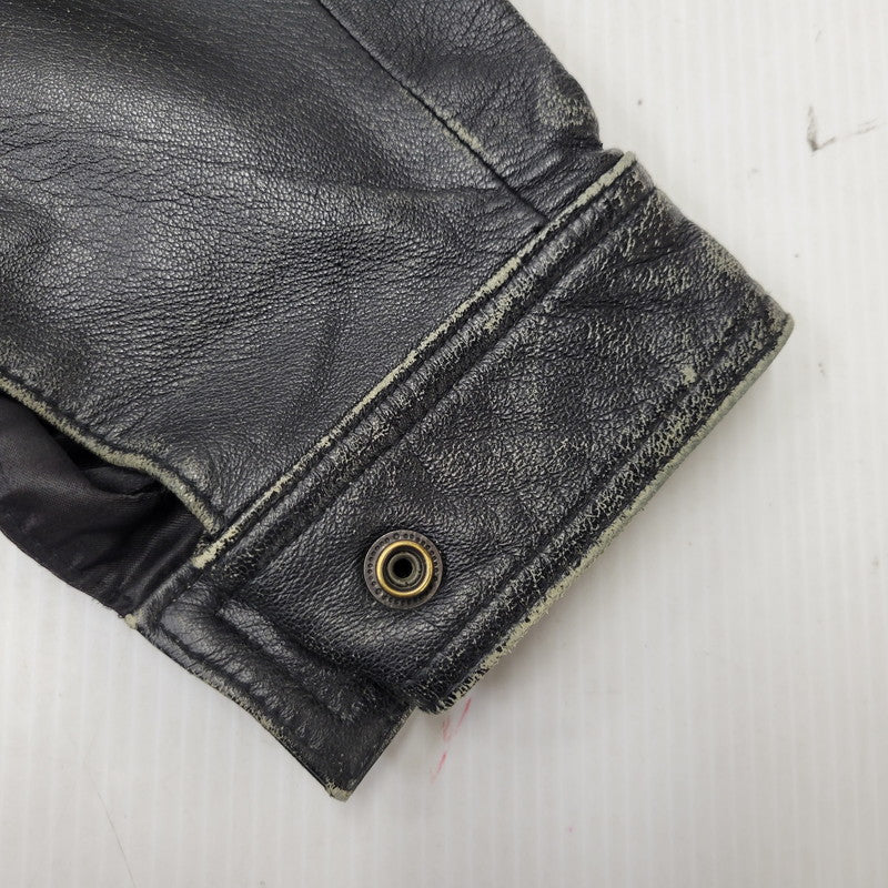 【現状渡し品】【メンズ】 USED 韓国製 YKK ZIP SHEEPLEATHER RIDERS JACKET シープレザー ライダース ジャケット アウター 146-260828-cs-10-izu サイズ：M カラー：ブラック 万代Net店