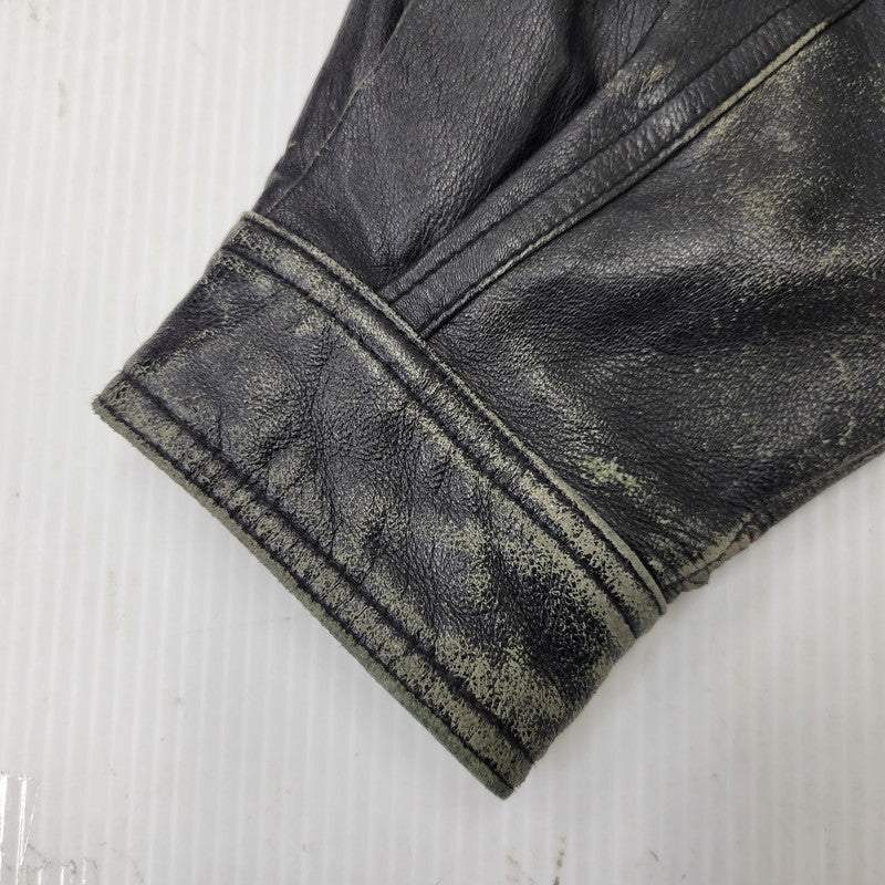【現状渡し品】【メンズ】 USED 韓国製 YKK ZIP SHEEPLEATHER RIDERS JACKET シープレザー ライダース ジャケット アウター 146-260828-cs-10-izu サイズ：M カラー：ブラック 万代Net店