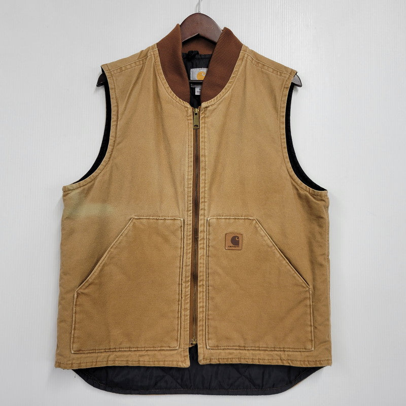 【中古品】【メンズ】 カーハート SANDSTONE VEST V02-211 サンドストーンベスト メキシコ製 146-251130-as-14-izu サイズ：M カラー：ブラウン 万代Net店