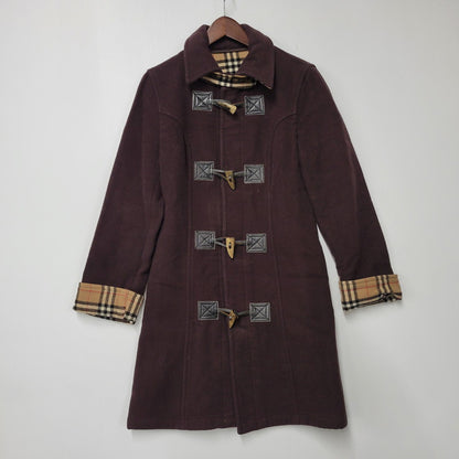 【中古品】【レディース】 BURBERRYS OF LONDON BLUE LABEL バーバリーオブロンドン ブルーレーベル FNF05-540 WOOL DUFFLE COAT ウール ダッフル コート アウター 168-261023-cs-12-izu サイズ：38 カラー：ブラウン 万代Net店