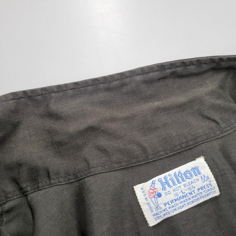 【中古品】【メンズ】 HILTON ヒルトン USA製 70’S BOWLING SHIRT ボウリング シャツ トップス 半袖 146-261023-cs-16-izu サイズ：L カラー：ブラック 万代Net店