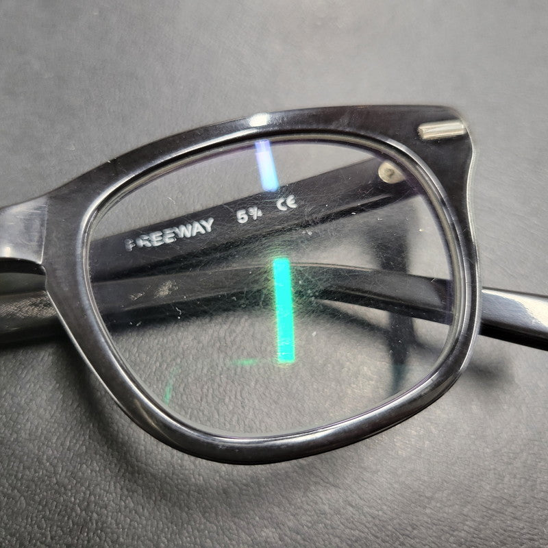 【現状渡し品】【メンズ/レディース】 SHURON シュロン FREEWAY GLASSES フリーウェイ グラス メガネ 眼鏡 小物 203-261023-cs-21-izu サイズ：50口22 カラー：ブラック 万代Net店