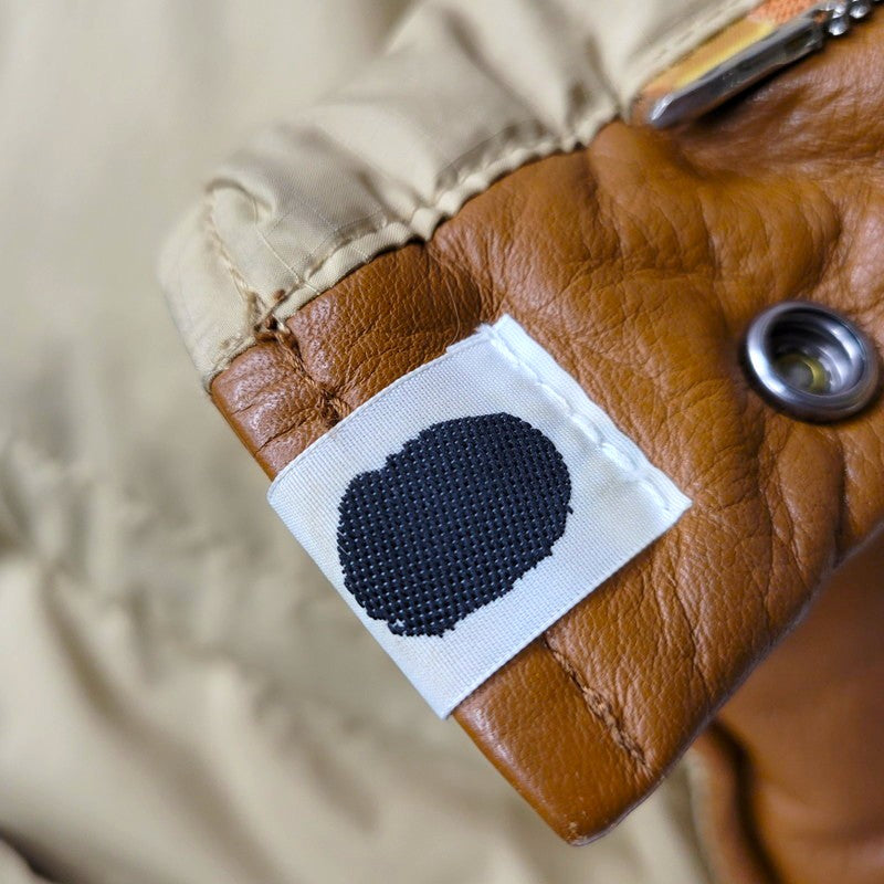 【中古品】【メンズ】 A BATHING APE アベイシングエイプ LEATHER CLASSIC DOWN JACKET レザー ダウン ジャケット アウター 142-261028-kh-11-izu サイズ：M カラー：ブラウン 万代Net店