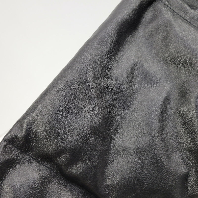 【中古品】【メンズ】 KAMIYA カミヤ G17BL011-0 LEATHER DOWN JACKET レザー ダウン ジャケット アウター 140-261030-cs-23-izu サイズ：XL カラー：ブラック 万代Net店