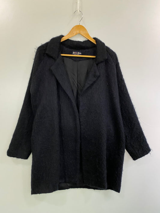 【現状渡し品】【メンズ】 MICHELE BOHBOT 80S MOHAIR KNIT HALF COAT モヘアニットハーフコート あうたー 146-251220-zi-13-min サイズ：下記参照 カラー：ブラック 万代Net店