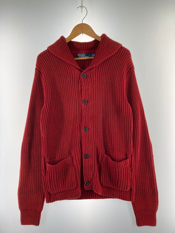 【中古品】【メンズ】 RALPH LAUREN ラルフローレン ショールカラ―カーディガン 146-251212-em-16-min サイズ：M カラー：レッド 万代Net店