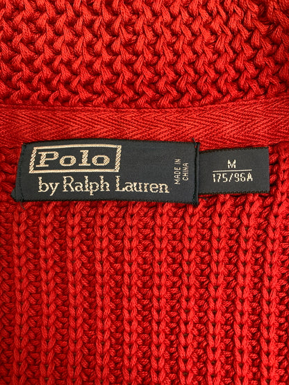 【中古品】【メンズ】 RALPH LAUREN ラルフローレン ショールカラ―カーディガン 146-251212-em-16-min サイズ：M カラー：レッド 万代Net店
