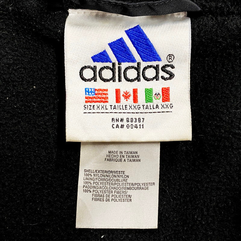 【中古品】【メンズ】 adidas アディダス 90’S NYLON HOODED JACKET 90年代 ナイロンフーデッドジャケット アウター 長袖 146-240824-ma-15-izu サイズ：XXL カラー：黒×グレー 万代Net店