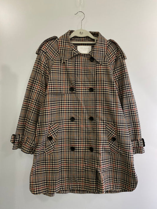【中古品】【レディース】 ZARA ザラ グレンチェックコート アウター 169-230825-me-06-min サイズ：L カラー：ベージュ系チェック 万代Net店