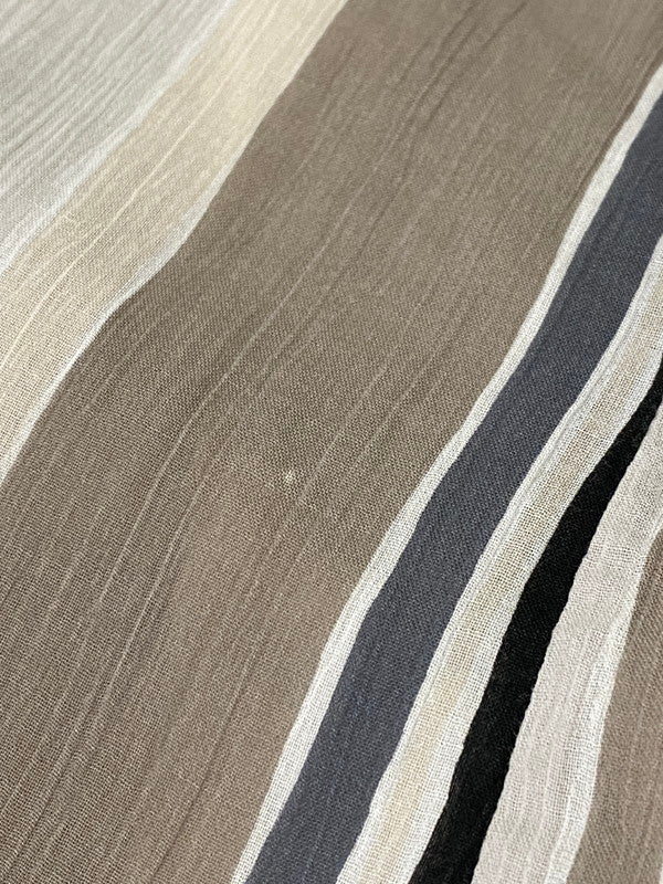 【中古品】【レディース】 agnes b. アニエスベー VINTAGE USED OLD SHIRT MADE IN FRANCE ストライプシャツ 長袖シャツ トップス 170-240808-yn-12-min サイズ：38 カラー：ブラウン/ベージュ/ブラック等 万代Net店