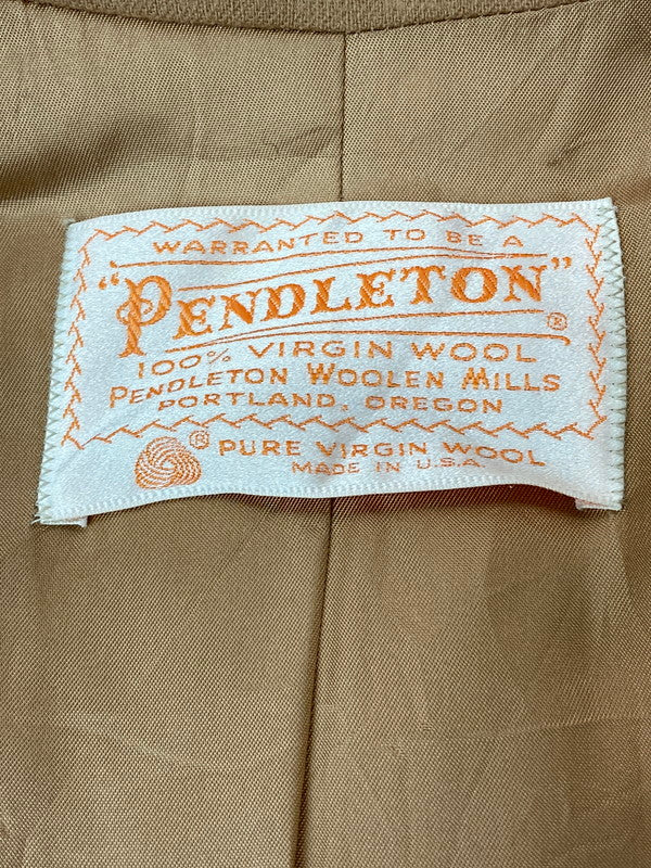 【中古品】【レディース】 PENDLETON ペンドルトン 70's 100％VIRGIN WOOL SOUTIEN COLLAR COAT ステンカラーコート USA製 アウター 168-241121-yn-27-min カラー：カーキ 万代Net店