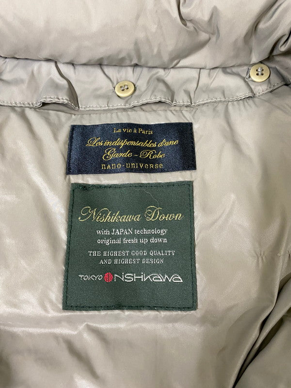【現状渡し品】【レディース】 NANO UNIVERSE ナノユニバース 西川ダウン NL64CT0392TS DOWN COAT ダウンコート アウター 169-240909-me-08-min サイズ：40 カラー：グレージュ 万代Net店