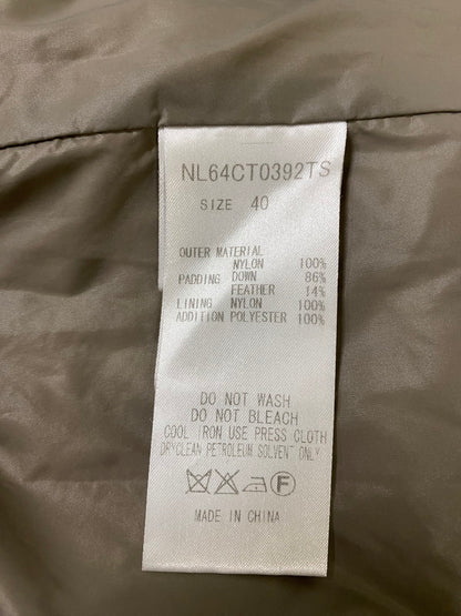 【現状渡し品】【レディース】 NANO UNIVERSE ナノユニバース 西川ダウン NL64CT0392TS DOWN COAT ダウンコート アウター 169-240909-me-08-min サイズ：40 カラー：グレージュ 万代Net店