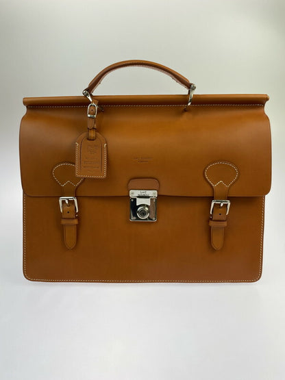 【LIFTる。景品】【中古美品】【メンズ/レディース】L&C BOLDRINI ボルドリーニ LEATHER BUSINESS BAG レザービジネスバッグ カバン 鞄 188-231228-ab-05-min カラー：ブラウン 万代Net店