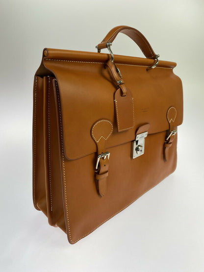 【LIFTる。景品】【中古美品】【メンズ/レディース】L&C BOLDRINI ボルドリーニ LEATHER BUSINESS BAG レザービジネスバッグ カバン 鞄 188-231228-ab-05-min カラー：ブラウン 万代Net店
