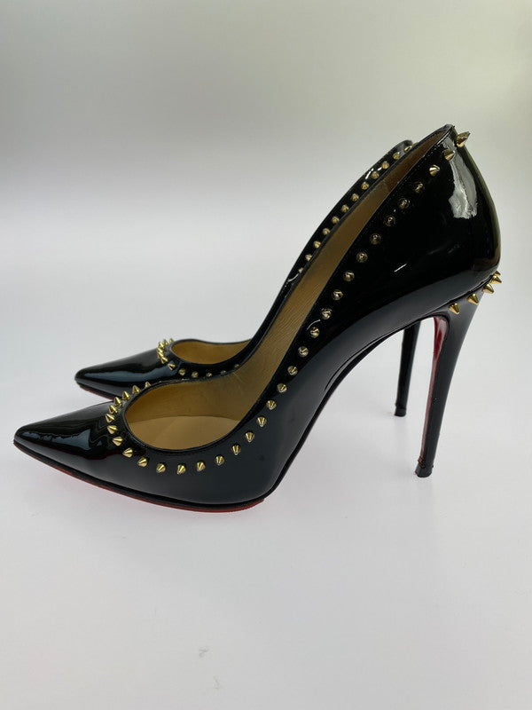 【中古品】【メンズ】 Christian Louboutin クリスチャンルブタン ANJALINA スパイク スタッズ パンプス パテント 183-240710-jt-13-min サイズ：37 1/2 カラー：ブラック  万代Net店