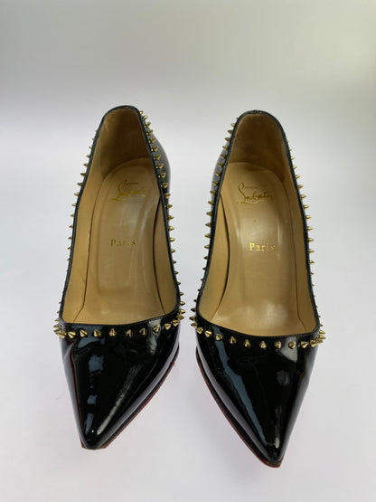 【中古品】【メンズ】 Christian Louboutin クリスチャンルブタン ANJALINA スパイク スタッズ パンプス パテント 183-240710-jt-13-min サイズ：37 1/2 カラー：ブラック  万代Net店