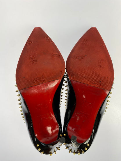 【中古品】【メンズ】 Christian Louboutin クリスチャンルブタン ANJALINA スパイク スタッズ パンプス パテント 183-240710-jt-13-min サイズ：37 1/2 カラー：ブラック  万代Net店