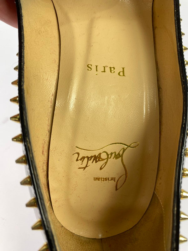 【中古品】【メンズ】 Christian Louboutin クリスチャンルブタン ANJALINA スパイク スタッズ パンプス パテント 183-240710-jt-13-min サイズ：37 1/2 カラー：ブラック  万代Net店