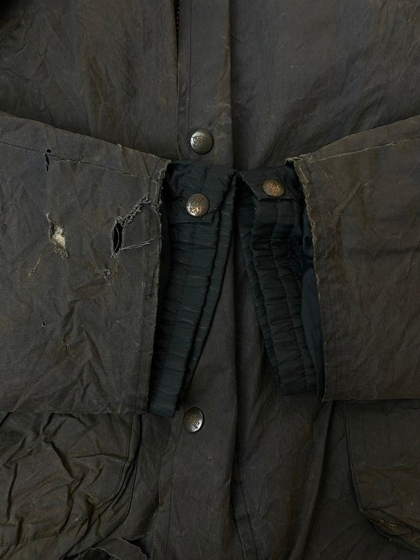 【ジャンク品】【メンズ】 BURBERRY バーバリー ENGLAND製 80S OILED HUNTING COAT オイルハンティングコート アウター 141-240209-ks-08-min カラー：ネイビー 万代Net店