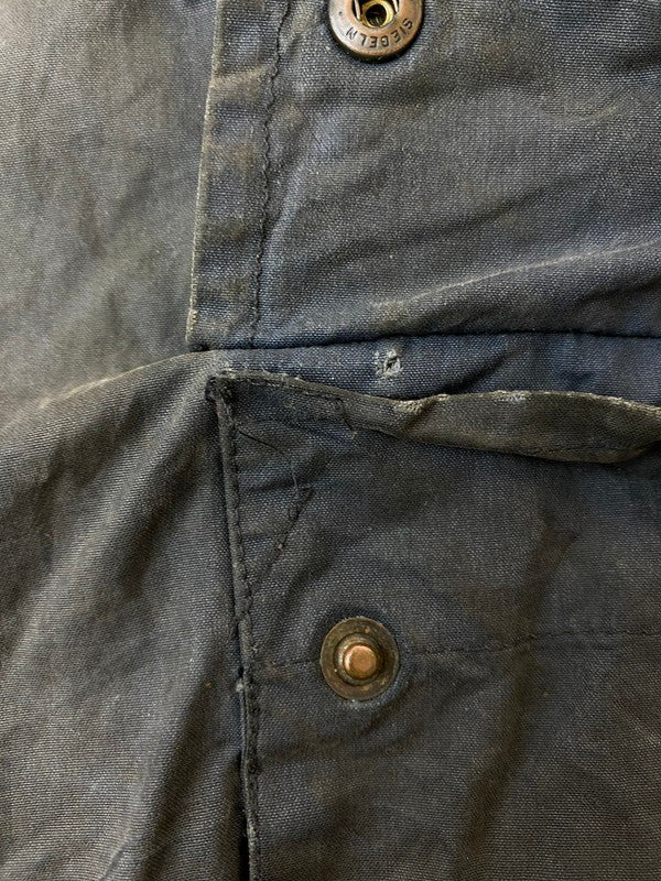 【ジャンク品】【メンズ】 BURBERRY バーバリー ENGLAND製 80S OILED HUNTING COAT オイルハンティングコート アウター 141-240209-ks-08-min カラー：ネイビー 万代Net店