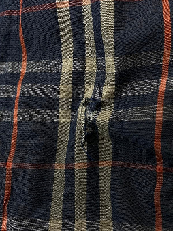 【ジャンク品】【メンズ】 BURBERRY バーバリー ENGLAND製 80S OILED HUNTING COAT オイルハンティングコート アウター 141-240209-ks-08-min カラー：ネイビー 万代Net店