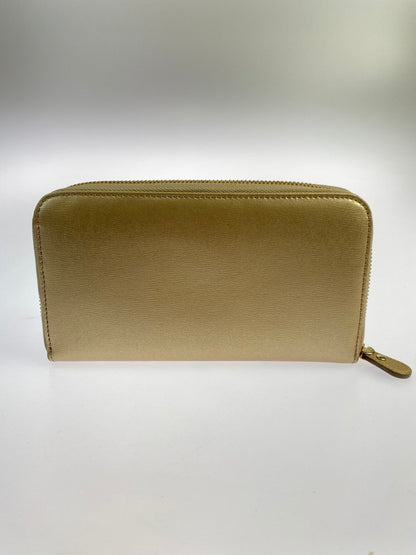 【中古品】【レディース】  FERRAGAMO フェラガモ ROUND ZIP WALLET ラウンドジップウォレット サイフ 財布 181-240304-ab-14-min サイズ：約20×11×3cm カラー：ゴールド系 万代Net店