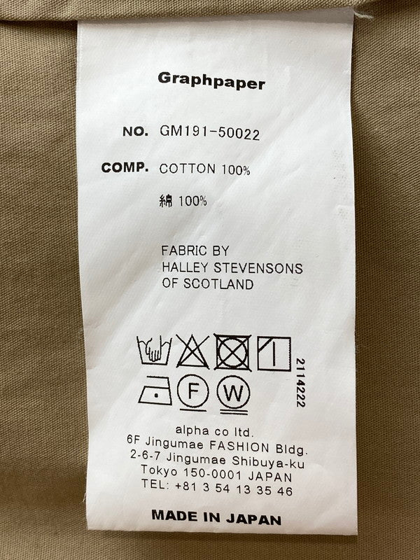 【中古品】【メンズ】  GRAPHPAPER グラフペーパー GM191-50022 L S COTTON SHIRT 長袖シャツ 140-241004-cn-4-min サイズ：1 カラー：ベージュ 万代Net店