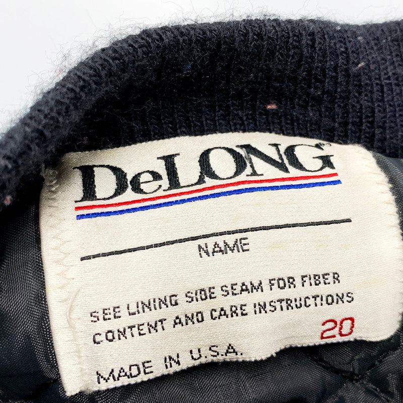 【中古品】【メンズ】  DELONG デロング WPL8936 90S STADIUM JACKET USA製 90年代 スタジャン アウター 長袖 146-240824-ma-05-izu サイズ：20 カラー：ネイビー 万代Net店