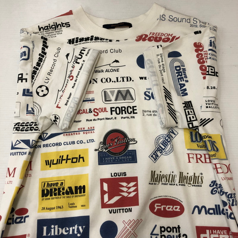 【中古品】【メンズ】 LOUIS VUITTON ルイ・ヴィトン 19AW ALLOVER LOGO PRINT S/S TEE RM192M NPG HHY20W オールオーバー ロゴプリント ショートスリーブ Tシャツ 半袖 トップス 141-250430-kk-23-fuz サイズ：S カラー：ホワイト 万代Net店