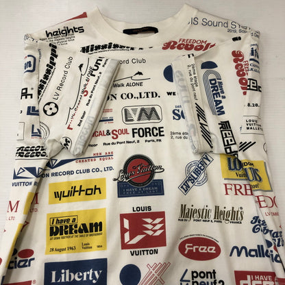 【中古品】【メンズ】 LOUIS VUITTON ルイ・ヴィトン 19AW ALLOVER LOGO PRINT S/S TEE RM192M NPG HHY20W オールオーバー ロゴプリント ショートスリーブ Tシャツ 半袖 トップス 141-250430-kk-23-fuz サイズ：S カラー：ホワイト 万代Net店