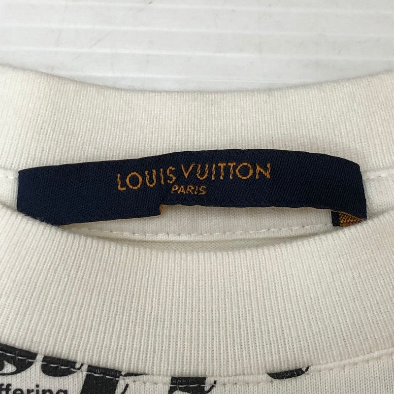 【中古品】【メンズ】 LOUIS VUITTON ルイ・ヴィトン 19AW ALLOVER LOGO PRINT S/S TEE RM192M NPG HHY20W オールオーバー ロゴプリント ショートスリーブ Tシャツ 半袖 トップス 141-250430-kk-23-fuz サイズ：S カラー：ホワイト 万代Net店