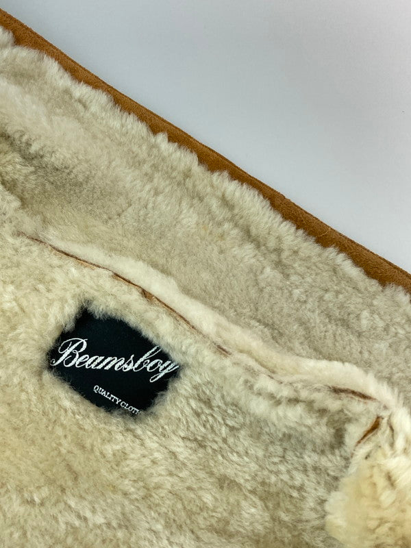 【中古品】【レディース】 BEAMS BOY ビームスボーイ ラムレザー ムートン ダブルライダース ジャケット アウター 169-241121-cn-09-min サイズ：不明 カラー：キャメル 万代Net店