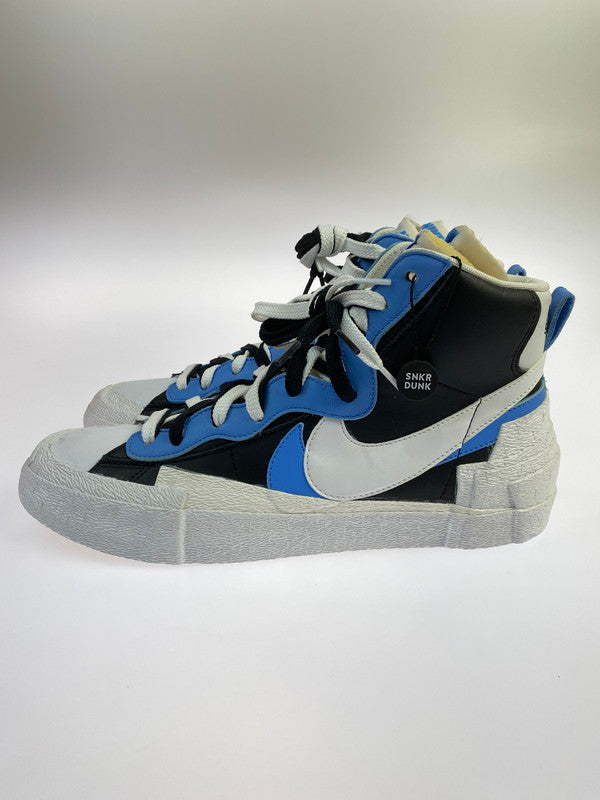 【LIFTる。景品】【中古】【メンズ】 NIKE ナイキ ×SACAI サカイ BLAZER MID BV0072-001 ブレーザー ミッド スニーカー 靴 160-250424-jt-06-min サイズ：US 10.5 28.5cm カラー：BLACK/WHITE-UNIVERSITY BULE 万代Net店