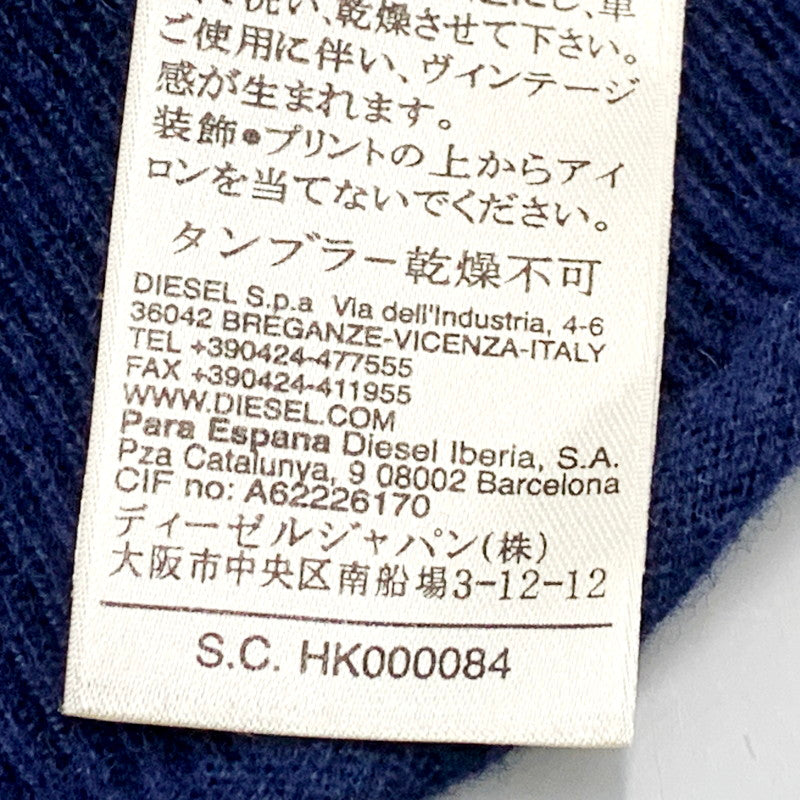 【中古品】【メンズ】 DIESEL ディーゼル WOOL KNIT ウールニット トップス 141-240802-ay-04-izu サイズ：S カラー：ネイビー 万代Net店