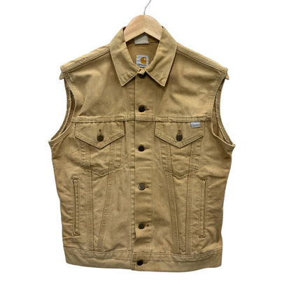 【中古品】【メンズ】 Carhartt カーハート 80s リメイク DUCK TRUCKER VEST ダックトラッカーベスト 古着 146-250224-gm-19-fuz サイズ：36 カラー：ベージュ 万代Net店