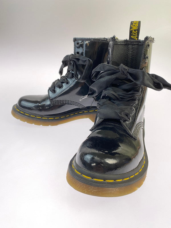 【中古品】【レディース】 Dr.Martens ドクターマーチン PATENT 8HOLE BOOTS パテント 8ホール ブーツ レディースシューズ 靴 ブーツ エナメル 167-241124-em-06-min カラー：ブラック 万代Net店