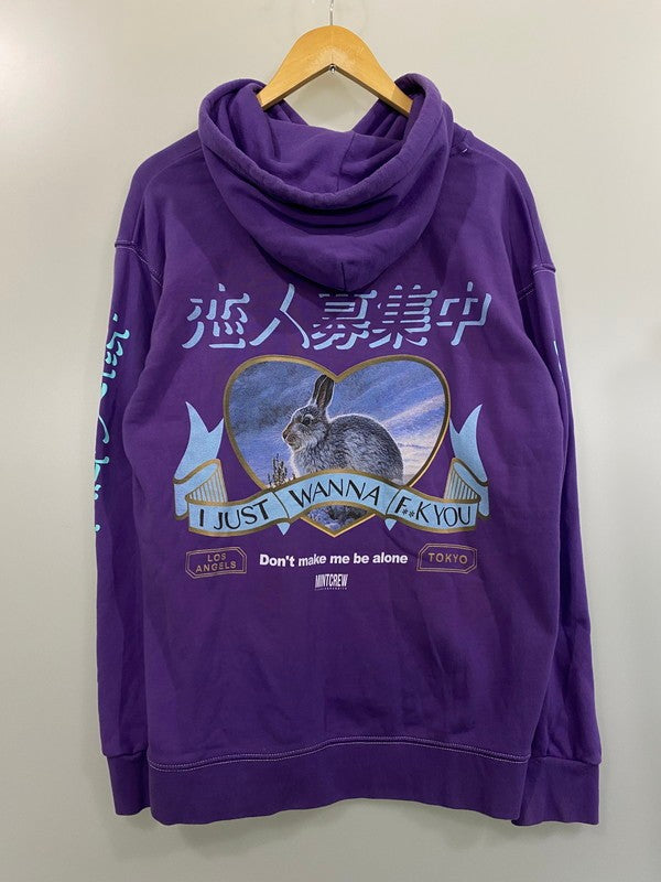 【中古品】【メンズ】 MINTCREW ミントクルー ×FR2 ー エフアールツー 恋人募集中 PULLOVER HOODIE 142-240201-cn-10-min サイズ：M カラー：パープル系 万代Net店