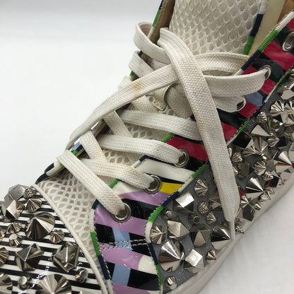 【現状渡し品】【メンズ】 Christian Louboutin クリスチャンルブタン REMIX FLAT PAT HI-CUT SNEAKER スタッズ レザー ハイカット スニーカー 靴 183-251217-ks-20-tei サイズ：41 カラー：マルチカラー 万代Net店