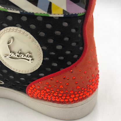 【現状渡し品】【メンズ】 Christian Louboutin クリスチャンルブタン REMIX FLAT PAT HI-CUT SNEAKER スタッズ レザー ハイカット スニーカー 靴 183-251217-ks-20-tei サイズ：41 カラー：マルチカラー 万代Net店