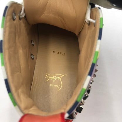【現状渡し品】【メンズ】 Christian Louboutin クリスチャンルブタン REMIX FLAT PAT HI-CUT SNEAKER スタッズ レザー ハイカット スニーカー 靴 183-251217-ks-20-tei サイズ：41 カラー：マルチカラー 万代Net店