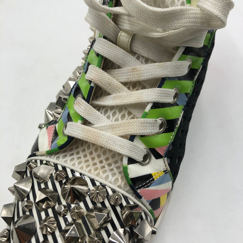 【現状渡し品】【メンズ】 Christian Louboutin クリスチャンルブタン REMIX FLAT PAT HI-CUT SNEAKER スタッズ レザー ハイカット スニーカー 靴 183-251217-ks-20-tei サイズ：41 カラー：マルチカラー 万代Net店