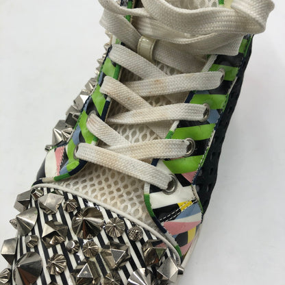 【現状渡し品】【メンズ】 Christian Louboutin クリスチャンルブタン REMIX FLAT PAT HI-CUT SNEAKER スタッズ レザー ハイカット スニーカー 靴 183-251217-ks-20-tei サイズ：41 カラー：マルチカラー 万代Net店