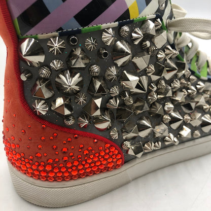 【現状渡し品】【メンズ】 Christian Louboutin クリスチャンルブタン REMIX FLAT PAT HI-CUT SNEAKER スタッズ レザー ハイカット スニーカー 靴 183-251217-ks-20-tei サイズ：41 カラー：マルチカラー 万代Net店