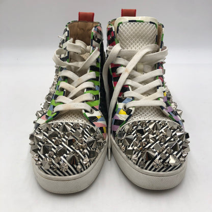【現状渡し品】【メンズ】 Christian Louboutin クリスチャンルブタン REMIX FLAT PAT HI-CUT SNEAKER スタッズ レザー ハイカット スニーカー 靴 183-251217-ks-20-tei サイズ：41 カラー：マルチカラー 万代Net店