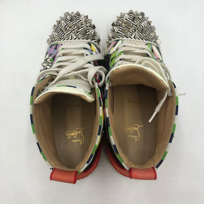 【現状渡し品】【メンズ】 Christian Louboutin クリスチャンルブタン REMIX FLAT PAT HI-CUT SNEAKER スタッズ レザー ハイカット スニーカー 靴 183-251217-ks-20-tei サイズ：41 カラー：マルチカラー 万代Net店